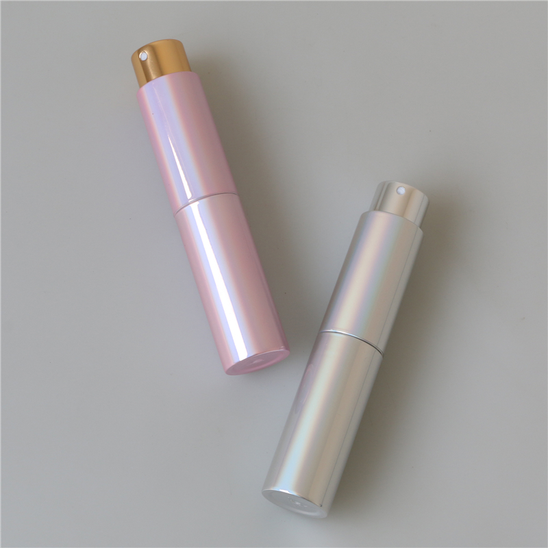 10ml炫彩香水防曬噴霧瓶便捷式迷你化妝品分裝瓶旋轉口紅管設計